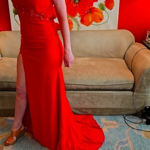Terani couture red gown. Brand new! Breathtaking detail. Never worn